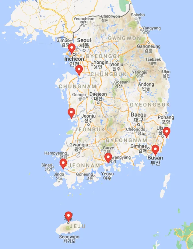 Seaports in South Korea