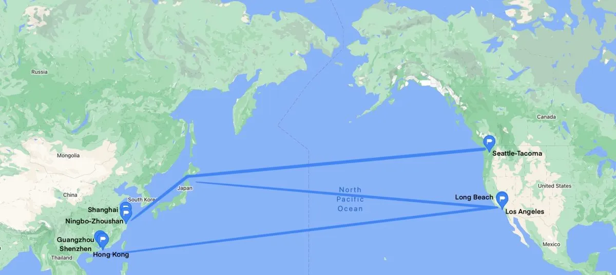 travel time from china to usa