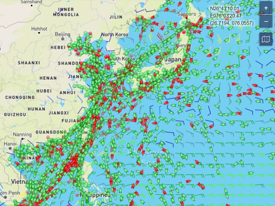 Chinese port congestion map