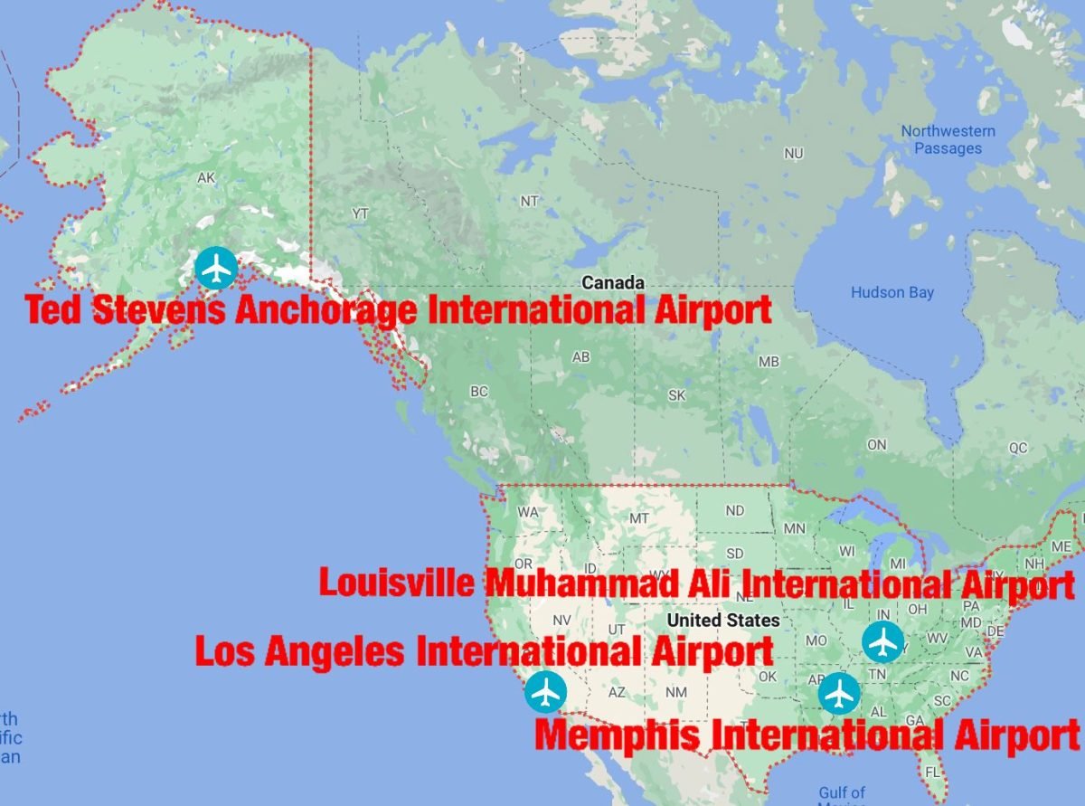 Major airports in the US