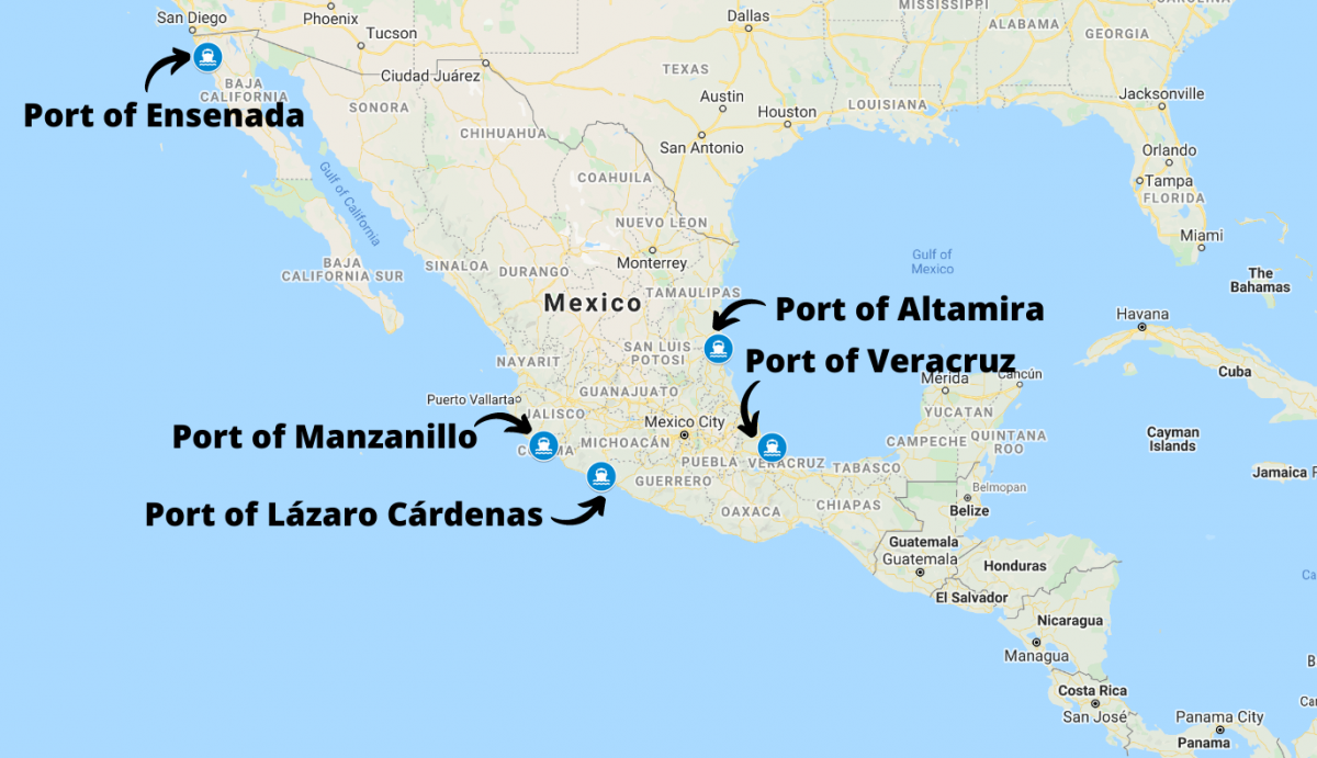 Cargo seaports in Mexico
