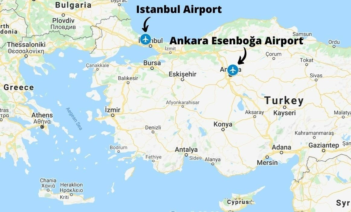 Main cargo airports in Turkey